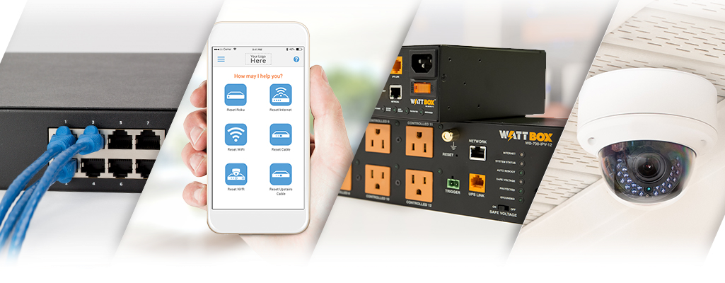 Header image of a camera, switch, Wattbox and ovcr platform